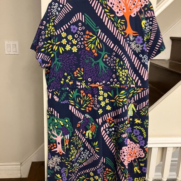 Bold Print Drawstring Cotton Dress - Picture 6 of 10